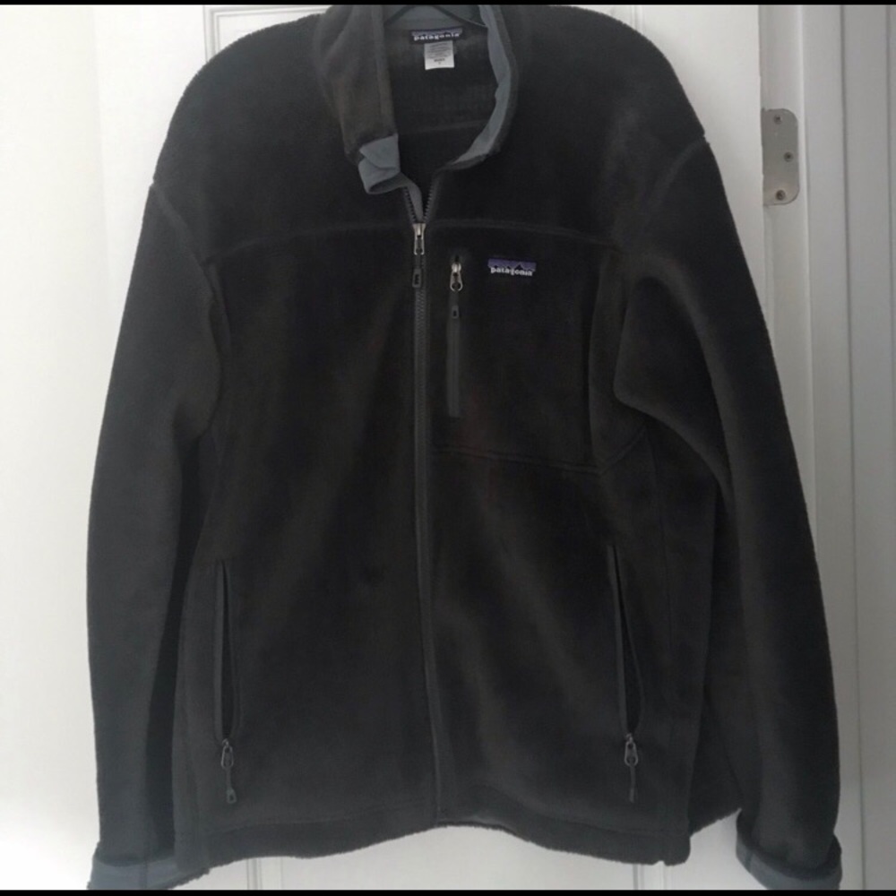 Men’s Grey Fuzzy Fleece Zip-Up Jacket